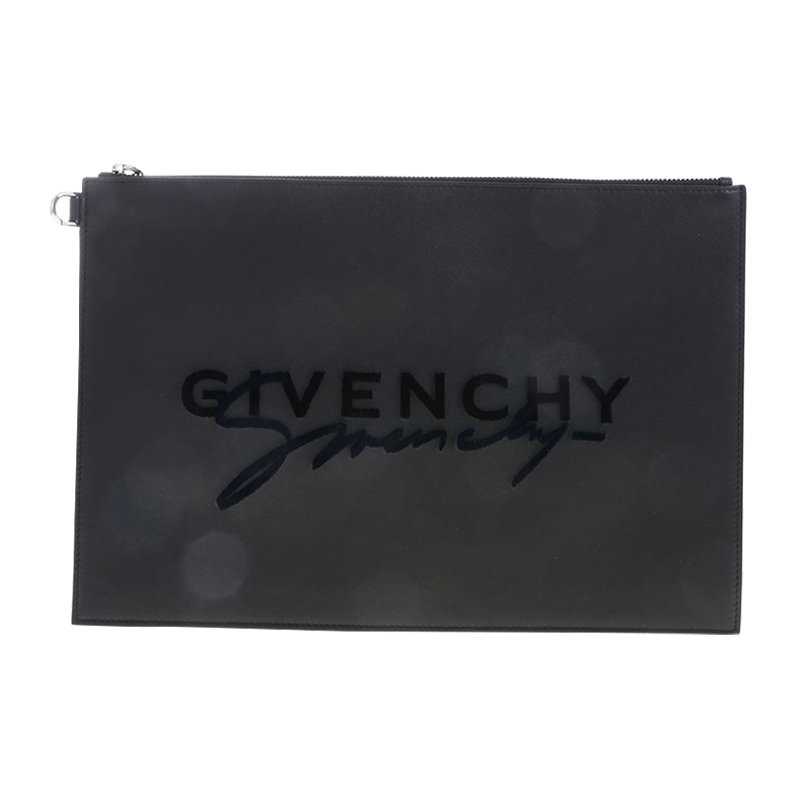givenchy黑色牛皮largepouch手拿包 丰尚海外女士包袋