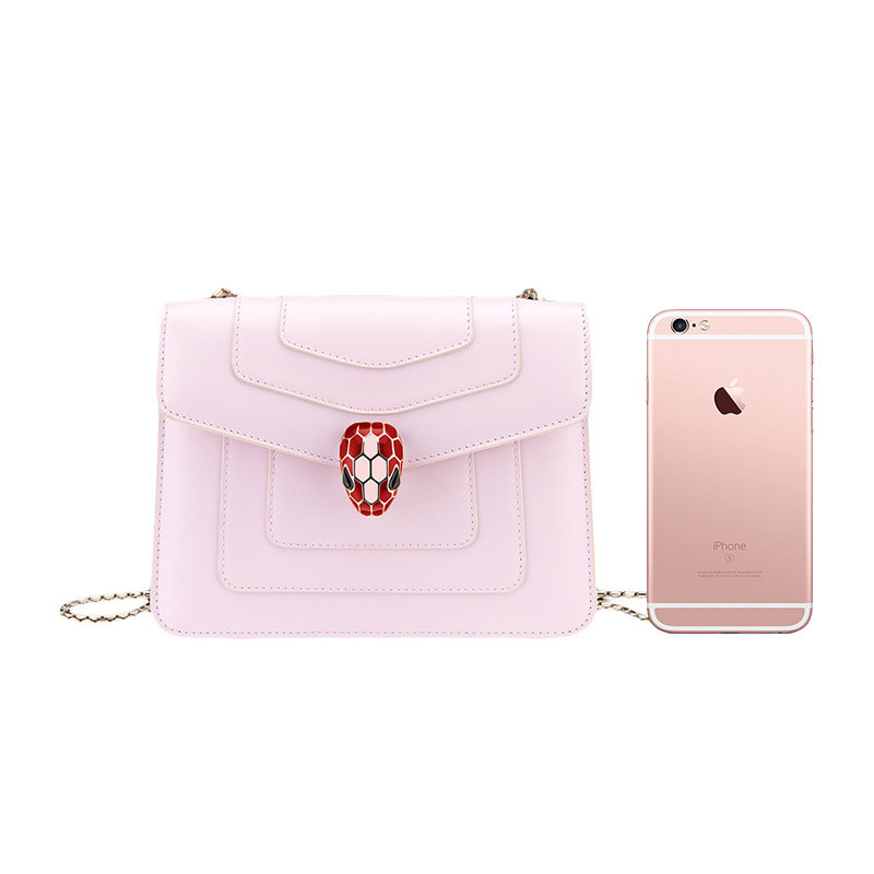 bvlgari女士蛇头装饰牛皮链条包 丰尚海外女士包袋