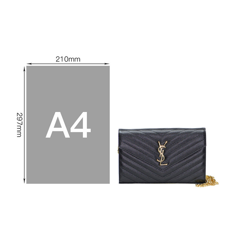 圣罗兰monogram黑色牛皮斜挎包 丰尚海外女士包袋