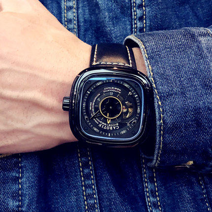 时尚男士学生全自动镂空潮流机械表 法洛蒂国产腕表