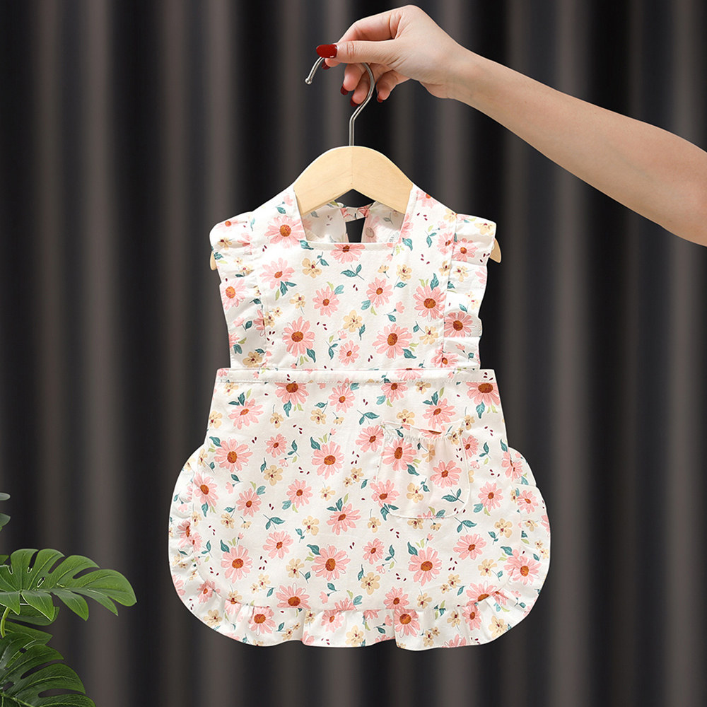 棉布夏款公主裙罩衣防水防脏女宝宝吃饭围兜婴幼儿护衣幼儿园围裙,淘宝优惠券,粉丝福利购,淘宝优惠卷