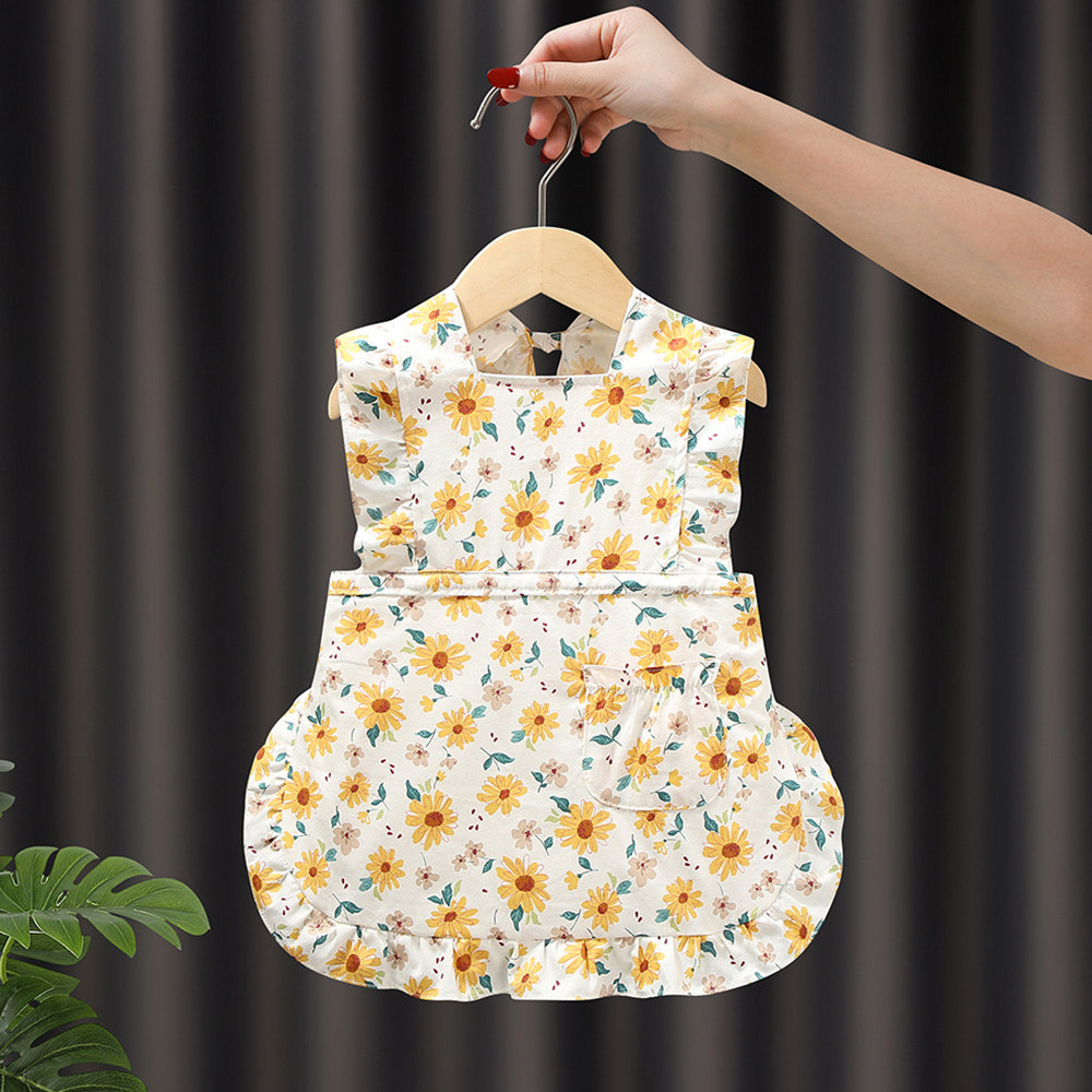 棉布夏款公主裙罩衣防水防脏女宝宝吃饭围兜婴幼儿护衣幼儿园围裙,淘宝优惠券,粉丝福利购,淘宝优惠卷