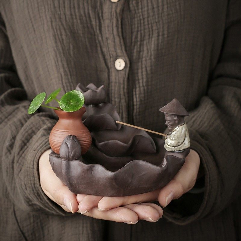 宇轩 老翁垂钓茶宠倒流香炉檀香炉熏香沉香线香道姜太公钓鱼摆件,淘宝优惠券,粉丝福利购,淘宝优惠卷