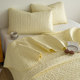 Double-sided cotton rice grain embroidered bed cover three-piece set for all seasons, simple cotton thickened quilted kang cover for tatami bed