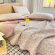One side is milk velvet and the other side is cotton bed cover and thickened sheets