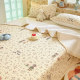 Simple washed cotton and linen quilted bed cover single piece tatami sheets thickened kang cover and quilt three-piece set suitable for all seasons