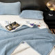 Reversible bed sheets with one side velvet and one side cotton bed cover