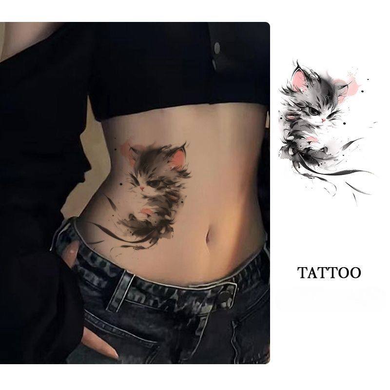 心猫咪彩色纹身贴女生专属锁骨腹部出片辣妹纯欲可洗,淘宝优惠券,粉丝福利购,淘宝优惠卷