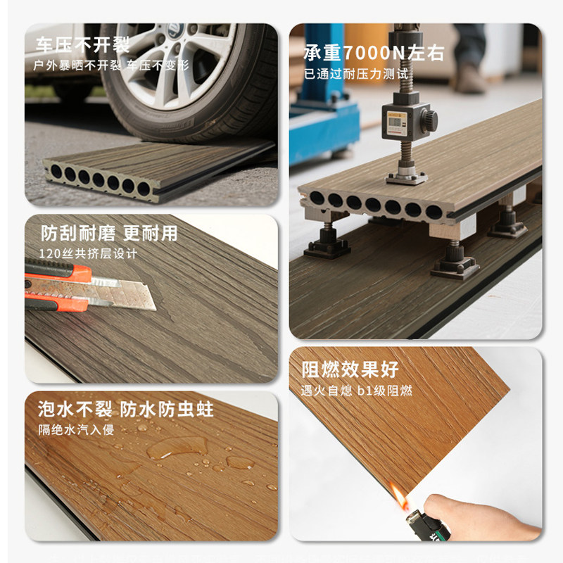 户外塑木地板自铺露台木塑地台室外pvc防腐木塑料阳台庭院花园板,淘宝优惠券,粉丝福利购,淘宝优惠卷