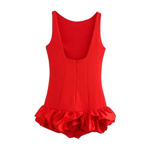 White Short Dress Women's Ruffle Backless Party Dresses - 图1