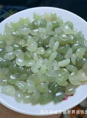 2026玉石 青海料和田玉元宝 玉质细腻 可DIY搭配手串项链挂件配饰