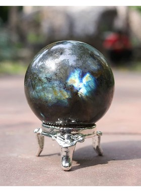 20261千克 天然拉长石球原石抛光 月光石水晶球矿物标本宝石工艺