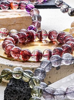 2026超玺珠宝四季幽灵碧玺超七红纹极光坦桑月光石舒俱来女手链手