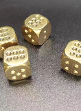2026黄铜金属实心骰子 手工打磨 酒吧用品 创意礼品麻将筛子活动