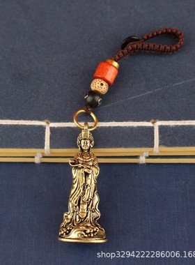 2026妈祖神像天后娘娘黄铜工艺品钥匙扣挂件如意妈祖男女小件文创