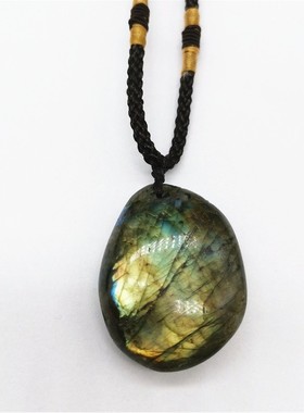 2026天然拉长石月光石原石吊坠项链坠 日光石随形原石挂件厂家直