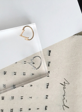 J702 韩版个性简约弯曲闪电戒指 情侣式心电图高低戒指指环尾戒