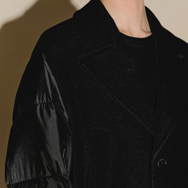 速写男装2024冬大衣男款Neil Barrett联名休闲长款毛呢外套大衣,淘宝优惠券,粉丝福利购,淘宝优惠卷