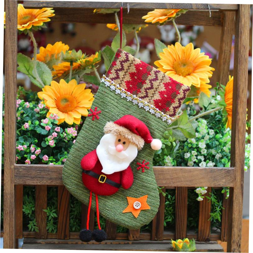 Christmas stocking Decorated Christmas stocking gift bag - 图0