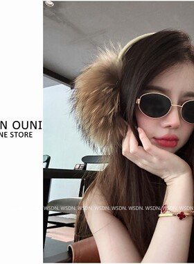 【超大真狐狸毛】韩系甜酷风毛茸茸耳罩女冬季雪景保暖防风防寒耳