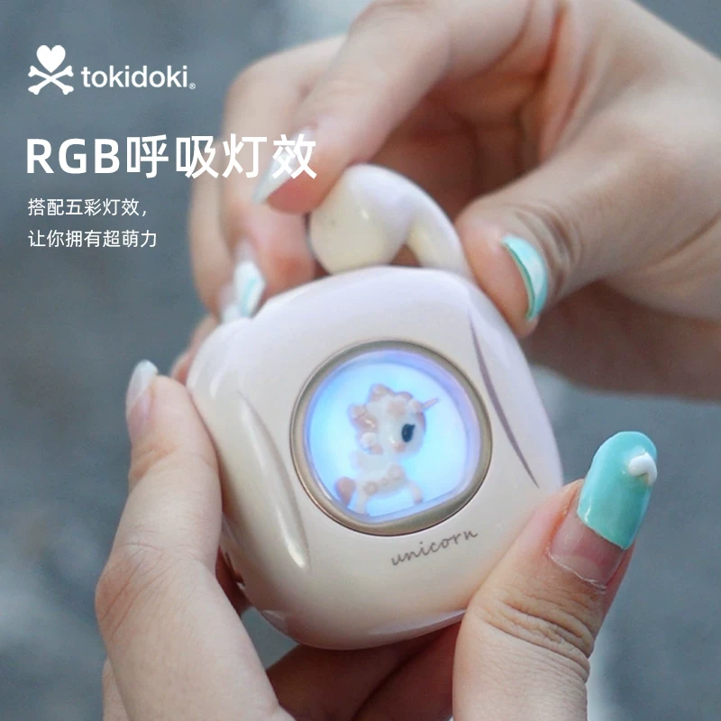 Беспроводные наушники Tokidoki с единорогом, реальное беспроводное соединение, обновление 2022 года, новые уши, длительная автономность, модель для девушек