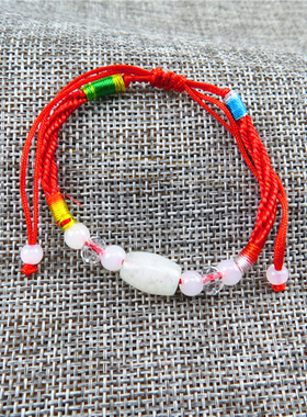 手链本命年热卖配饰品转运珠红绳配饰编织红地摊编制红色小饰品玉