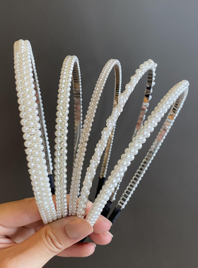 白色发箍秋冬网红新款仙女珍珠
