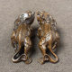Antique antique pure copper copper solid lucky Pixiu desktop ornaments leather handle pieces retro furnishings old objects