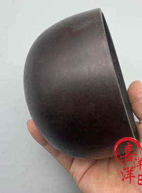 古董文玩纯铜紫铜响音钵碗颂钵采耳碗瑜伽钵疗愈钵摆件老物件