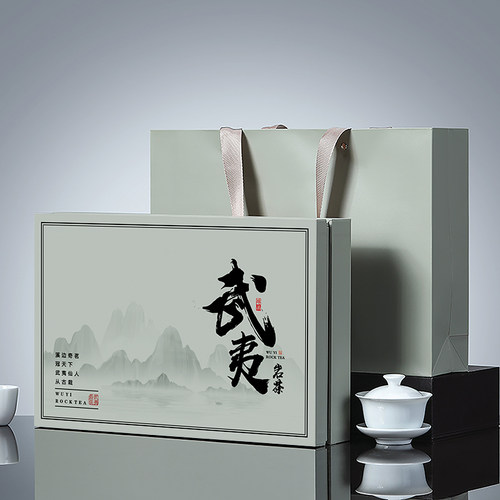 武夷岩茶叶包装盒空礼盒半斤装长泡袋肉桂大红袍茶叶礼盒装空盒 - 图0