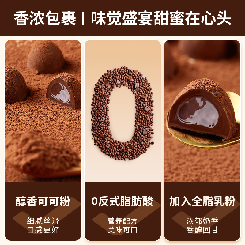 黑松露形巧克力礼盒装纯可可脂年货送礼物网红糖果喜糖小零食批发 - 图2