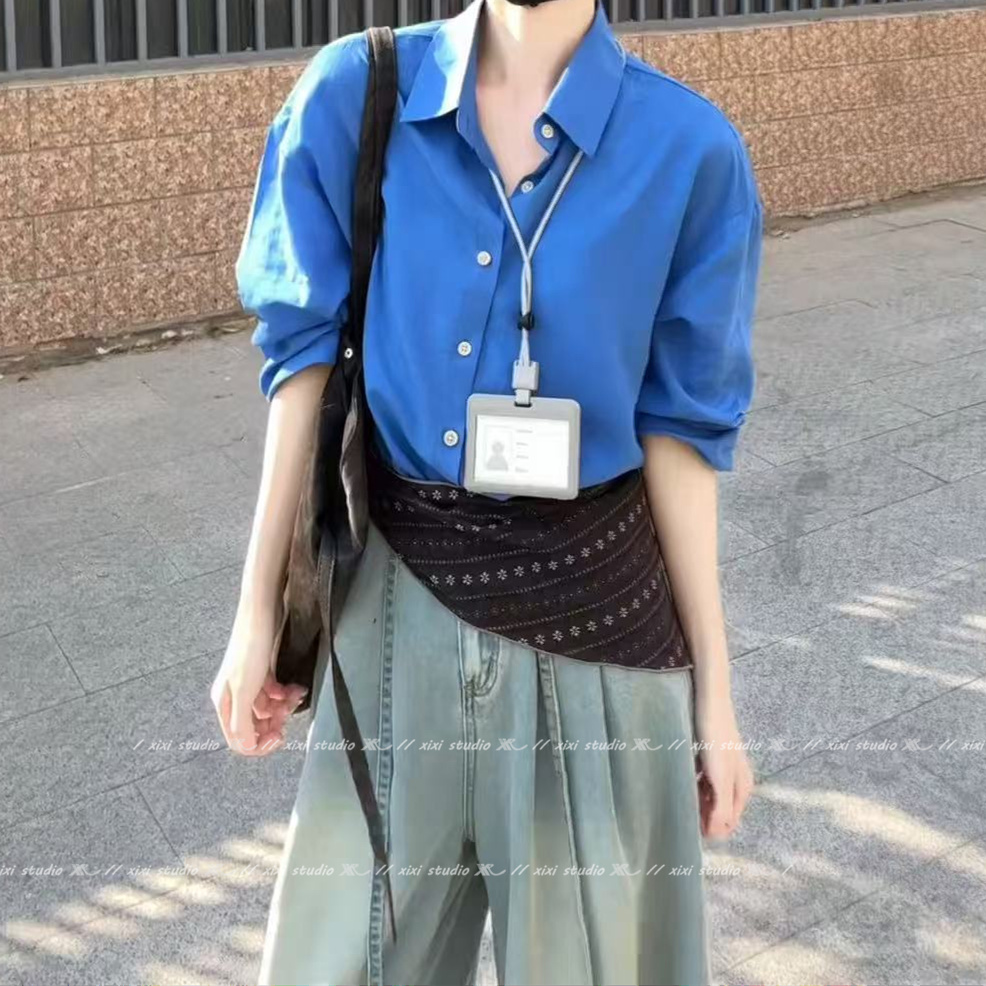 日系棉麻系腰三角巾屁帘高级感丝巾腰带2025新款腰间配饰配牛仔裤 - 图0