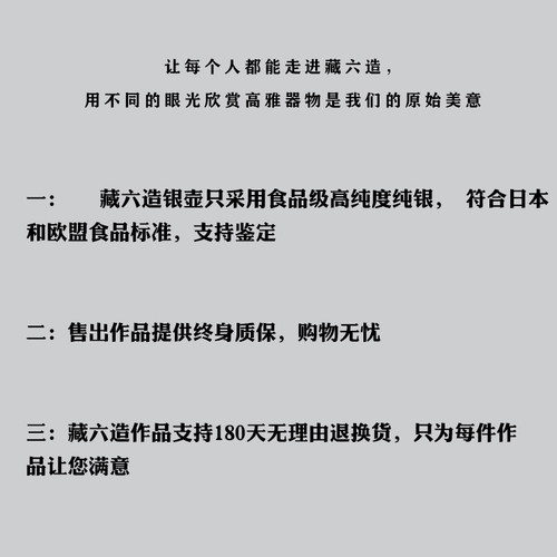 藏六造银壶 纯银999泡茶银壶纯手工一张打茶道家用小银壶银茶具 - 图3