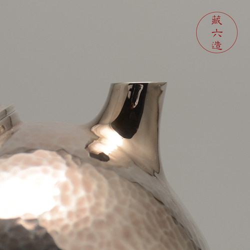 藏六造银壶 纯银999泡茶银壶纯手工一张打茶道家用小银壶银茶具 - 图2