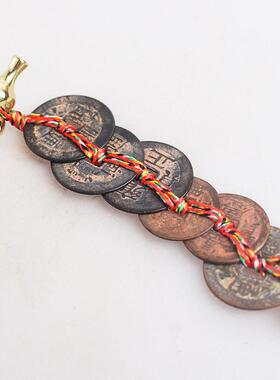 2026真品五帝钱门对门挂件纯铜入户门吉祥压门框过门石铜钱五帝钱