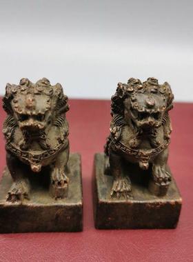 2025古玩杂项铜印章小铜老印章仿古狮子印章仿古铜印章 包浆老道