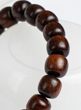 2026沉香木老型手串檀木财招字猫爪牌新中式大吉大利黄油贡木桶珠