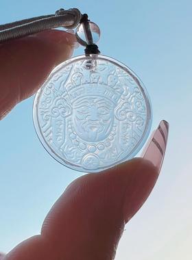 2025天然白水晶扎基拉姆财神吊坠黄水晶项链精致百搭礼物时尚百搭