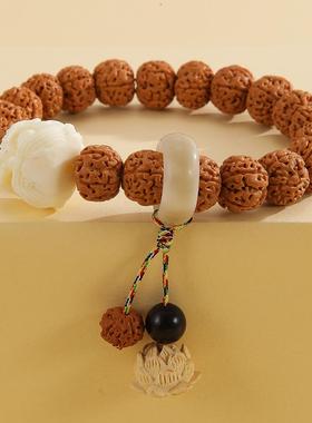 2026爆肉树王小金刚菩提手串佛珠文玩核桃跑环醒狮莲花盘玩手饰