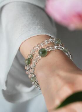 2025shannai「知净」天然白水晶双圈手串女五行补缺喜金木水火土