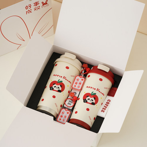仲夏知己 lucky 创意卡通情侣保温杯一对结婚礼物送新娘新人闺蜜 - 图3