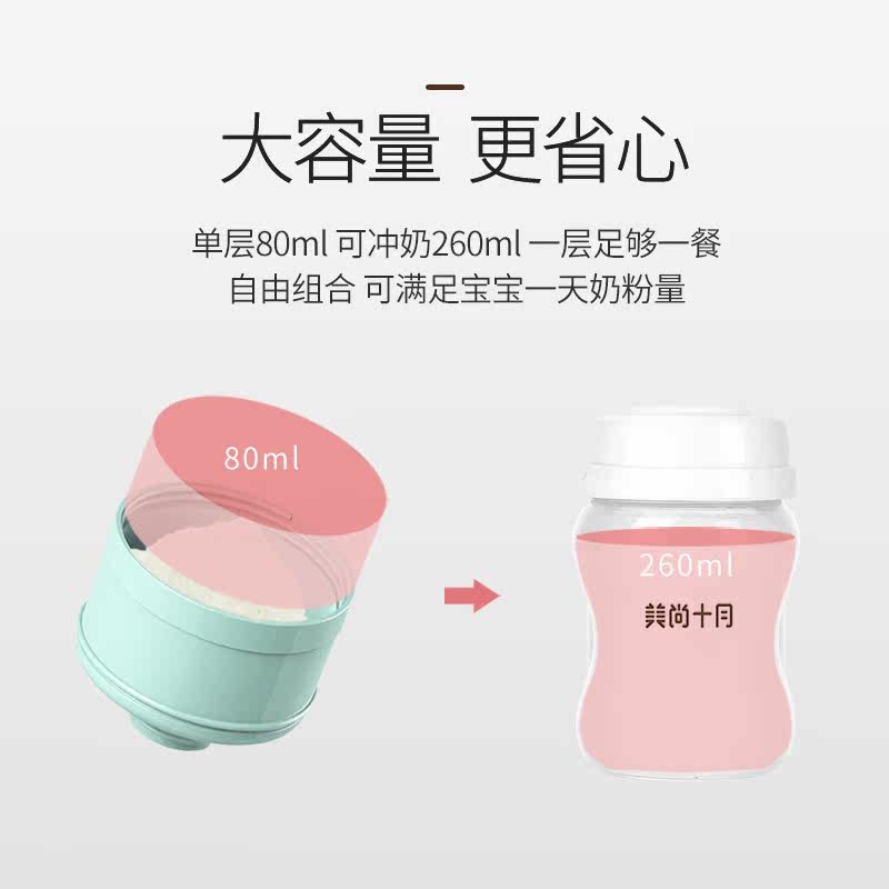 美尚十月便携迷你分层奶粉盒辅食盒 美尚十月母婴哺乳枕