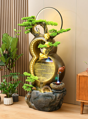 葫芦流水喷泉落地摆件鱼缸客厅公司假山循环水景装饰乔迁招财摆件