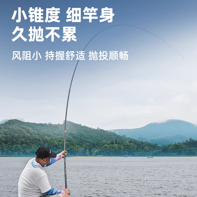 创威鱼竿WAY+钓鱼竿手杆超轻超硬台钓竿轻量野钓鲫鱼黑坑综合手竿