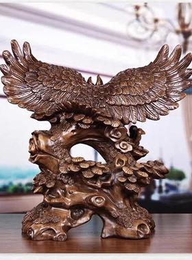 大鹏展翅大展宏图老鹰摆件公司乔迁开业商务礼品办公桌书房装饰品