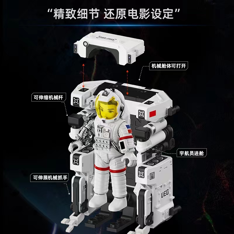 Wandering Earth笨笨流浪地球2积木机械狗拼装运载车航天员人偶