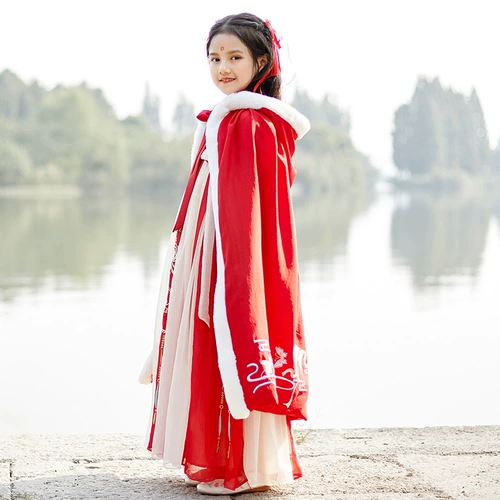 Ханьфу, демисезонный детский плащ, ветрозащитная детская куртка для выхода на улицу, увеличенная толщина, китайский стиль