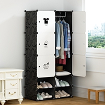 Plastic wardrobe grown-up with double door clothes containing cabinet reinforced thickened bedroom shoe cabinet hanger integrated multifunction