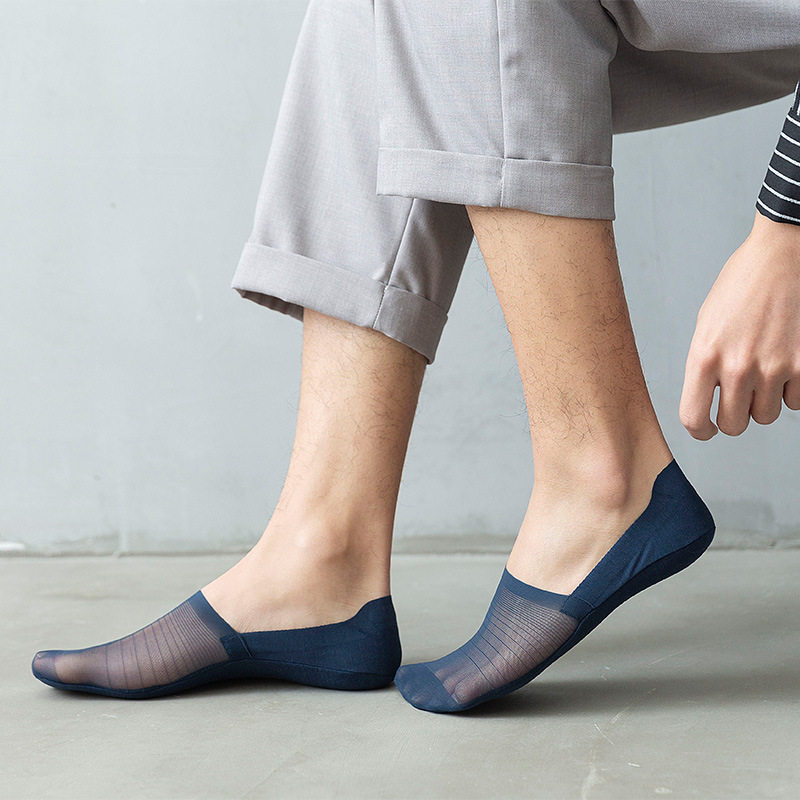 夏季超薄透气冰非防汗男士低帮丝袜 田野里的鱼短袜/打底袜/丝袜/美腿袜