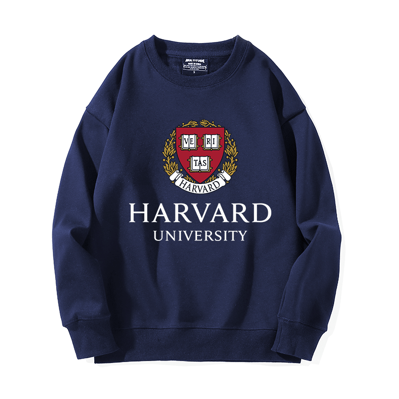 哈佛大学校园文化Harvard University纪念圆领卫衣男加绒衣服外套 - 图3